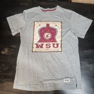Washington State WSU Cougars Wrangler Grey Guitar College T-Shirt Medium